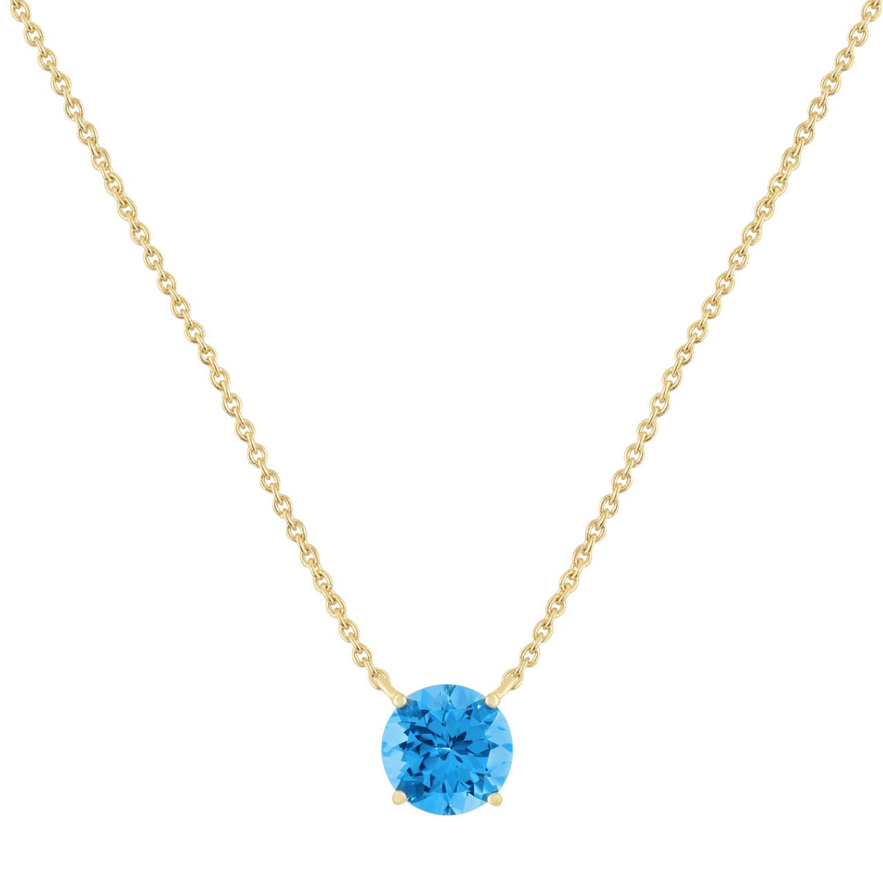 Round Topaz Necklace in Yellow Gold image number 0